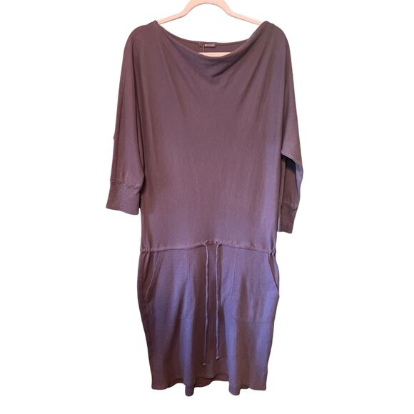 LA Made Nettie Thermal Dress Cowl Neck Gray - Size Medium - Picture 1 of 5